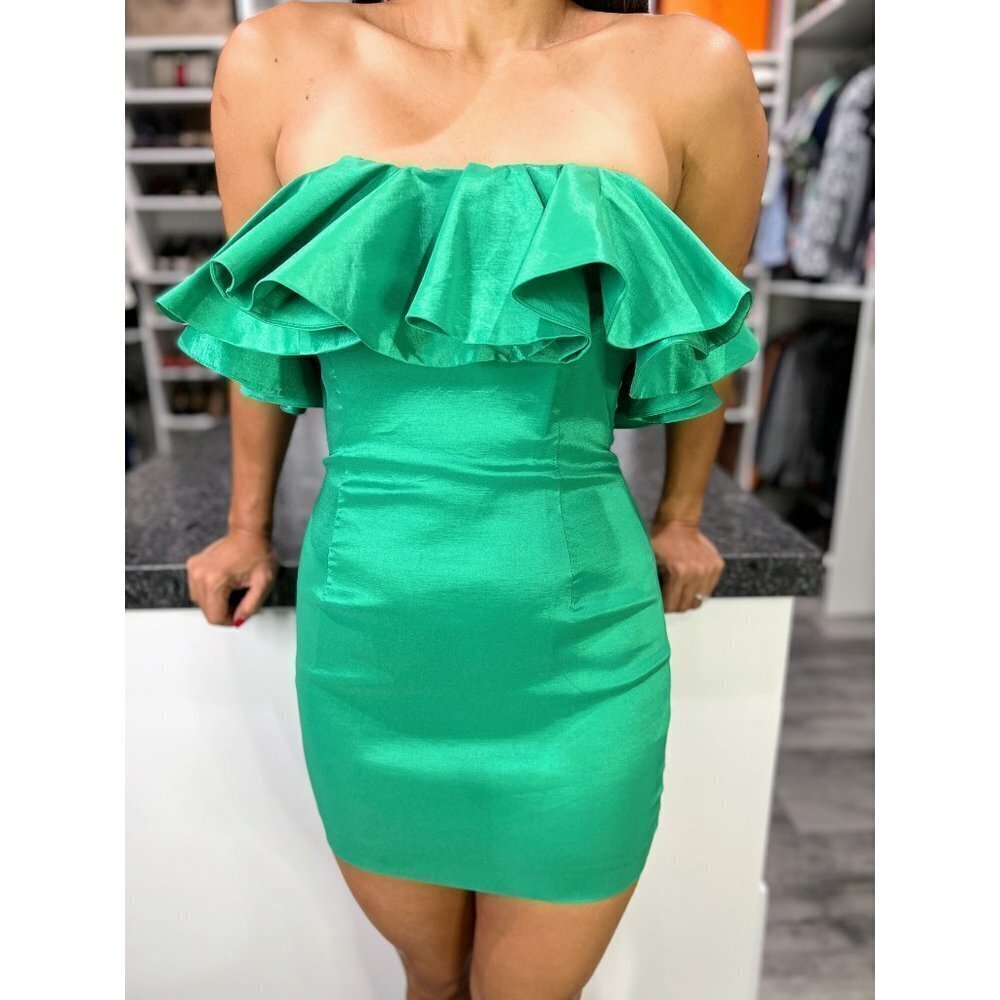 NWT Bardot Lulu Bright Green Strapless Mini Dress $119 - Picture 6 of 13
